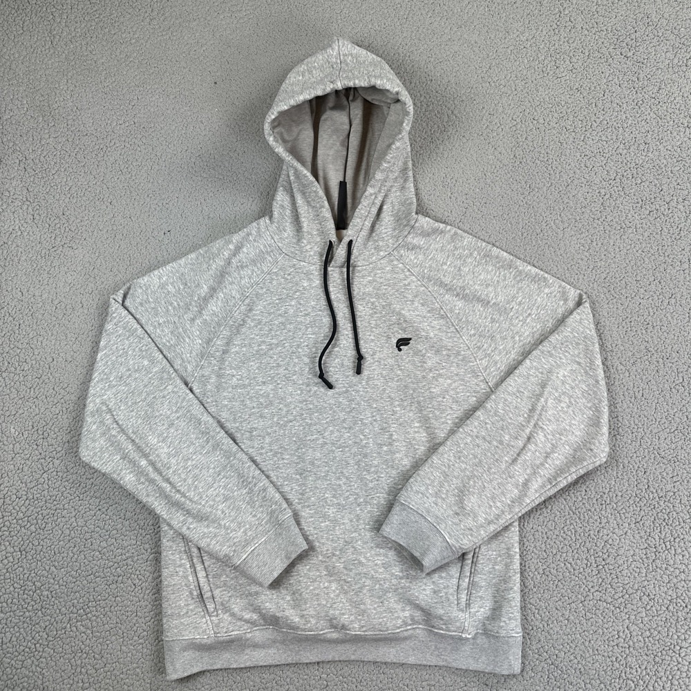 Fabletics The Go To Hoodie Men Large Heather Gray Embroidered Logo Pullover